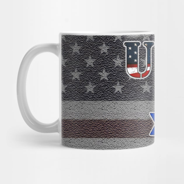 USA + Israel on Stylized, Blended Flag Background by designs-by-ann